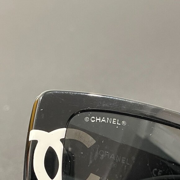 Chanel CC Sunglasses Black with White (JB1265)